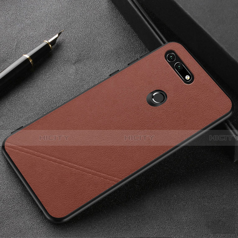 Custodia Lusso Pelle Cover R03 per Huawei Honor V20 Marrone