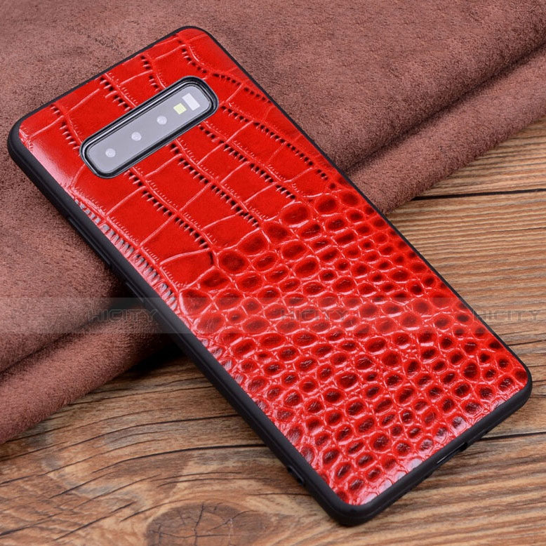 Custodia Lusso Pelle Cover R03 per Samsung Galaxy S10 Plus Rosso