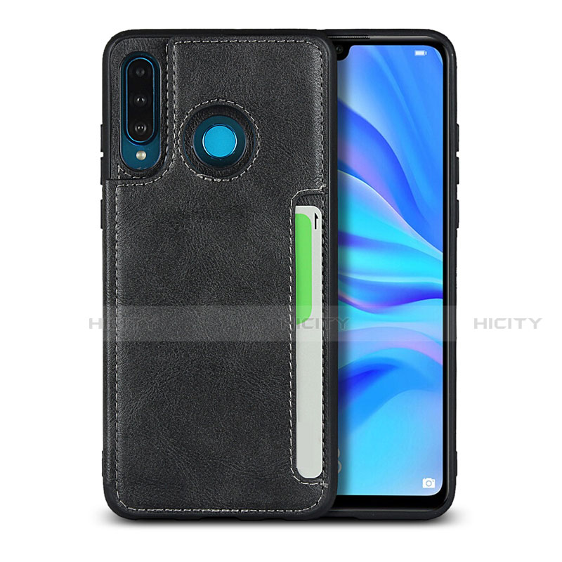 Custodia Lusso Pelle Cover R05 per Huawei P30 Lite Nero