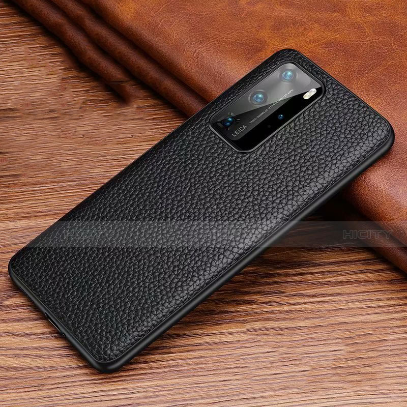 Custodia Lusso Pelle Cover R06 per Huawei P40 Pro Nero