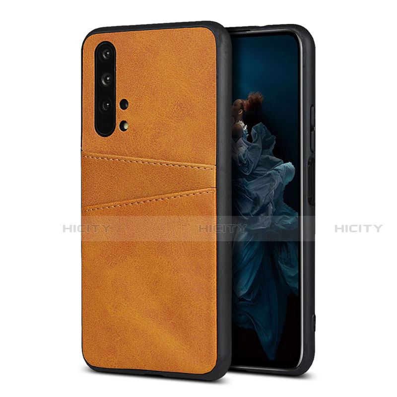 Custodia Lusso Pelle Cover R07 per Huawei Honor 20 Pro Arancione