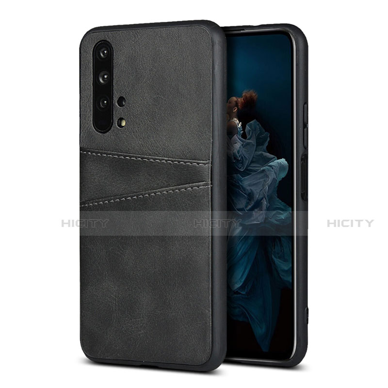 Custodia Lusso Pelle Cover R07 per Huawei Honor 20 Pro Nero