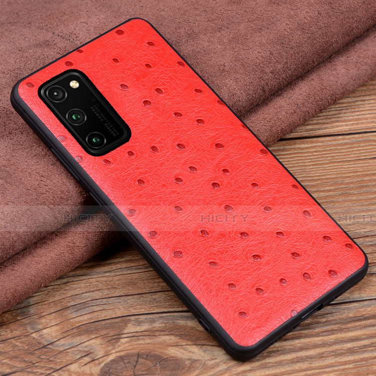 Custodia Lusso Pelle Cover R07 per Huawei Honor View 30 5G Rosso