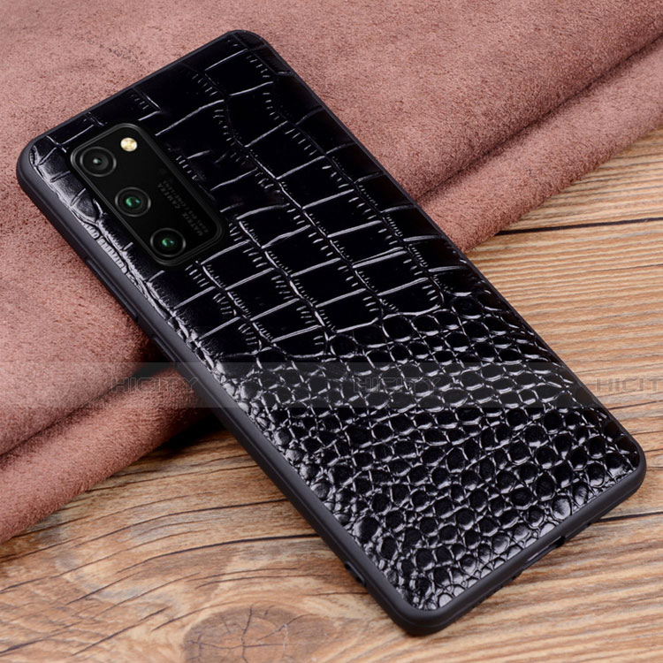 Custodia Lusso Pelle Cover R08 per Huawei Honor V30 Pro 5G Nero