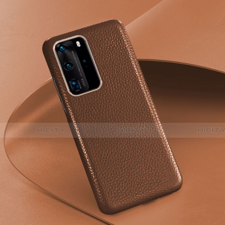 Custodia Lusso Pelle Cover R08 per Huawei P40 Pro Marrone