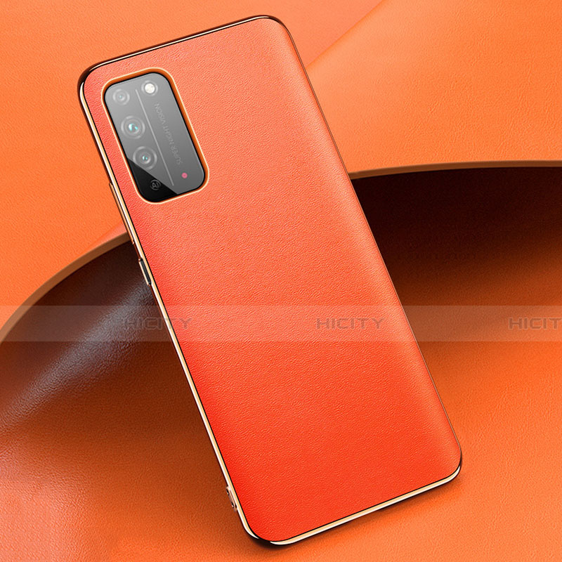 Custodia Lusso Pelle Cover S01 per Huawei Honor X10 5G Arancione