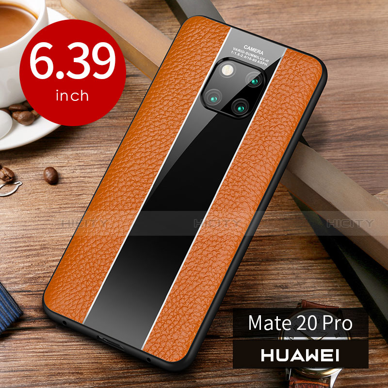 Custodia Lusso Pelle Cover S01 per Huawei Mate 20 Pro Arancione