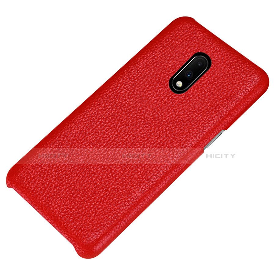 Custodia Lusso Pelle Cover S01 per OnePlus 7 Rosso