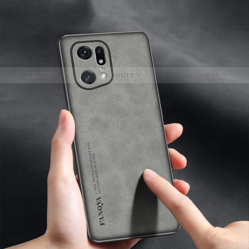 Custodia Lusso Pelle Cover S01 per Oppo Find X5 Pro 5G