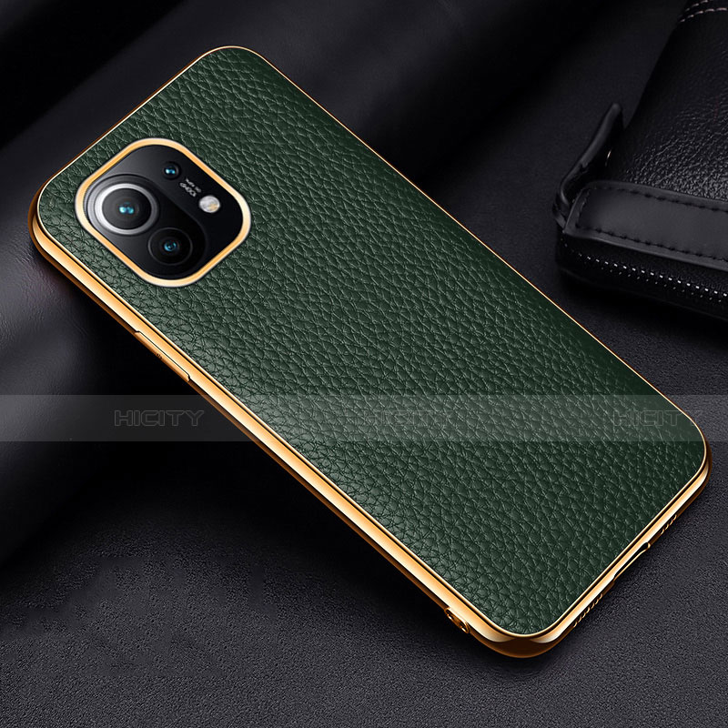 Custodia Lusso Pelle Cover S01 per Xiaomi Mi 11 5G Verde