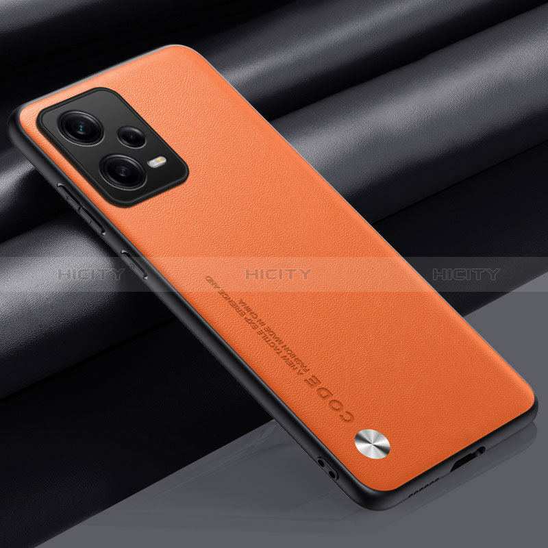 Custodia Lusso Pelle Cover S01 per Xiaomi Redmi Note 12 5G Arancione