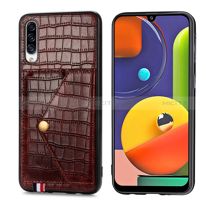 Custodia Lusso Pelle Cover S01D per Samsung Galaxy A30S Marrone