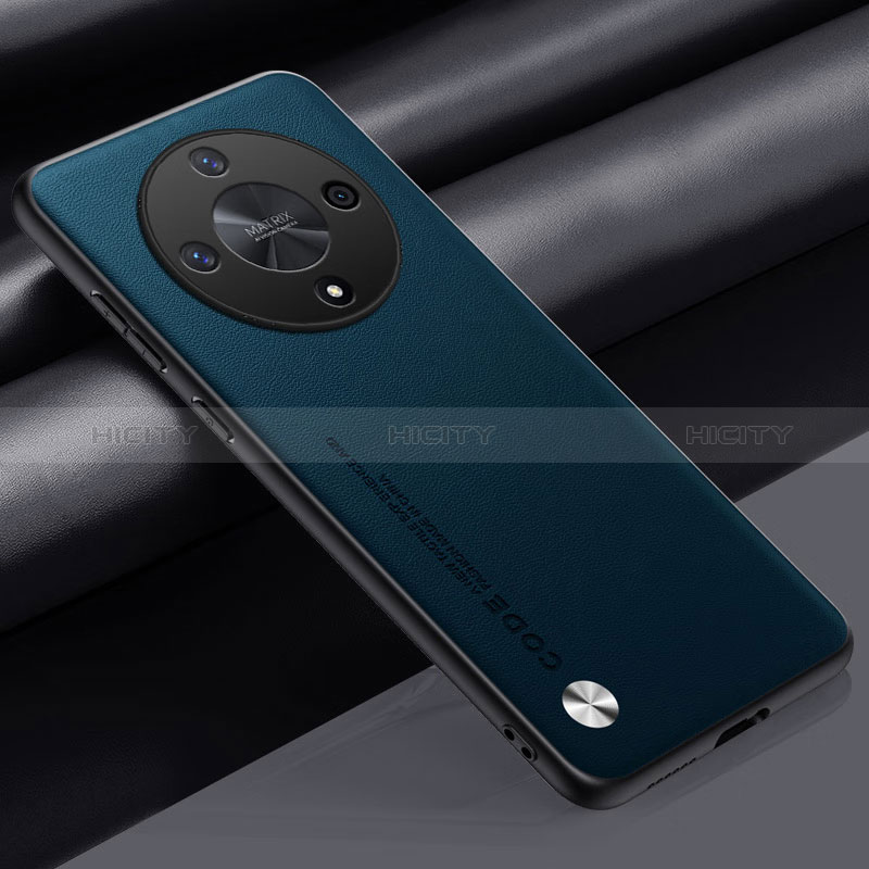 Custodia Lusso Pelle Cover S02 per Huawei Honor X9b 5G Blu