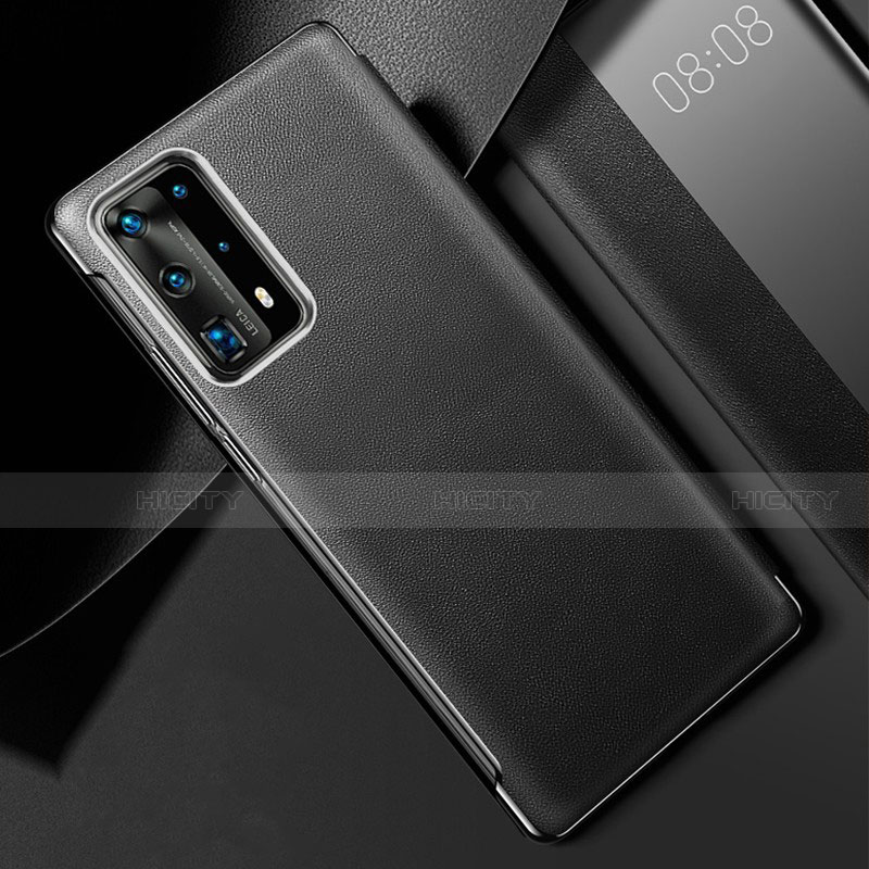 Custodia Lusso Pelle Cover S02 per Huawei P40 Pro+ Plus Nero