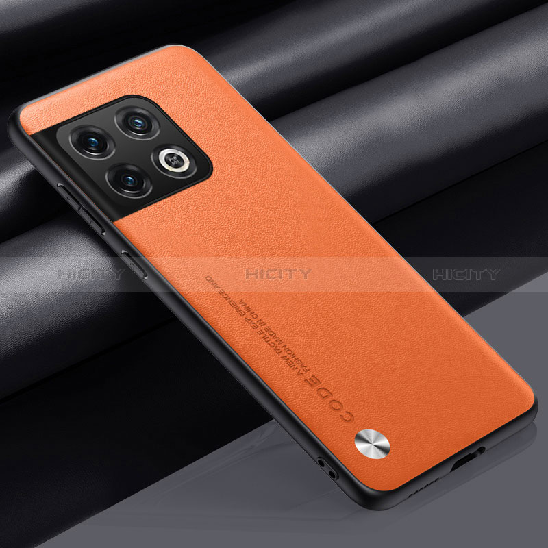 Custodia Lusso Pelle Cover S02 per OnePlus 10 Pro 5G Arancione