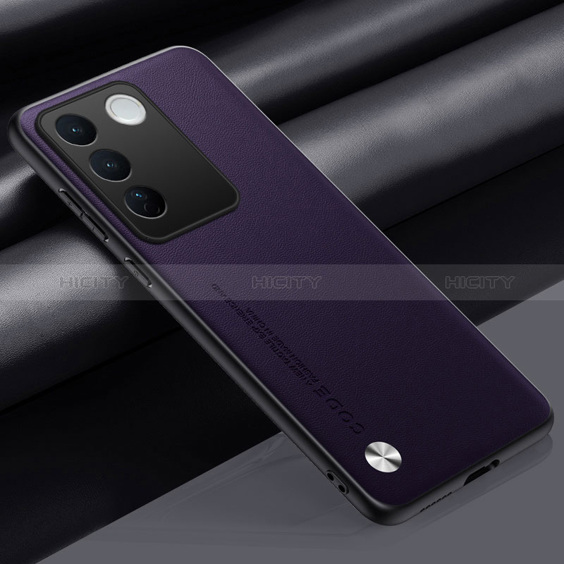 Custodia Lusso Pelle Cover S02 per Vivo V27 Pro 5G Viola