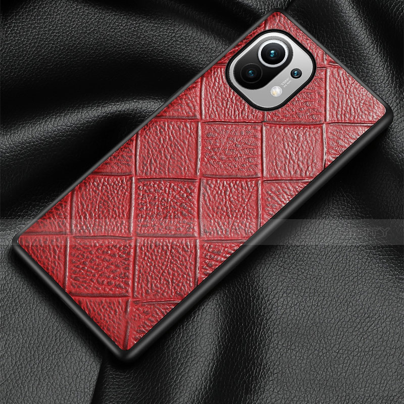 Custodia Lusso Pelle Cover S02 per Xiaomi Mi 11 5G Rosso