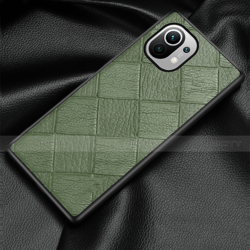 Custodia Lusso Pelle Cover S02 per Xiaomi Mi 11 5G Verde