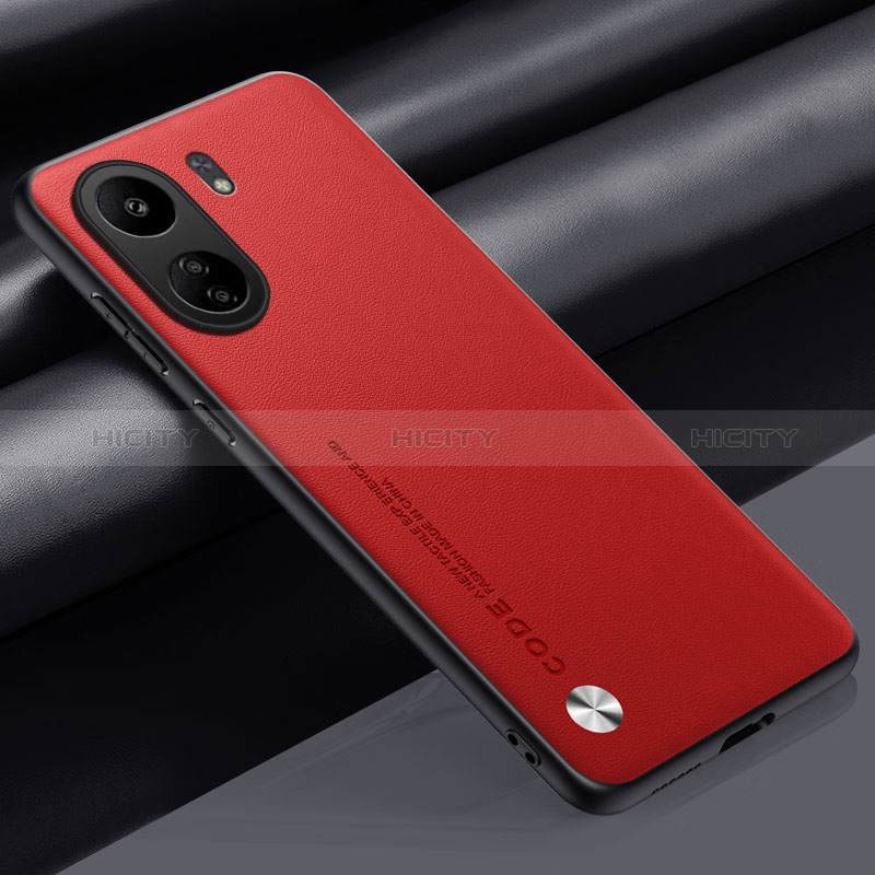 Custodia Lusso Pelle Cover S02 per Xiaomi Redmi 13C Rosso