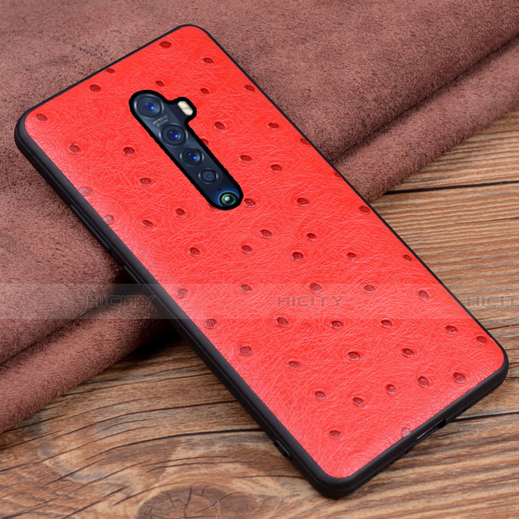 Custodia Lusso Pelle Cover S03 per Oppo Reno2 Rosso