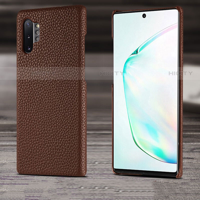 Custodia Lusso Pelle Cover S03 per Samsung Galaxy Note 10 Plus 5G Marrone