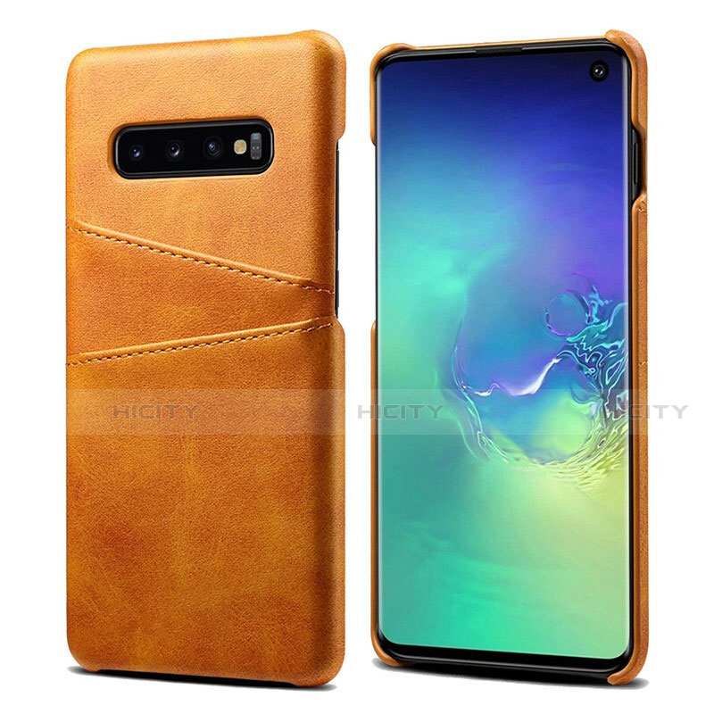 Custodia Lusso Pelle Cover S03 per Samsung Galaxy S10 Arancione