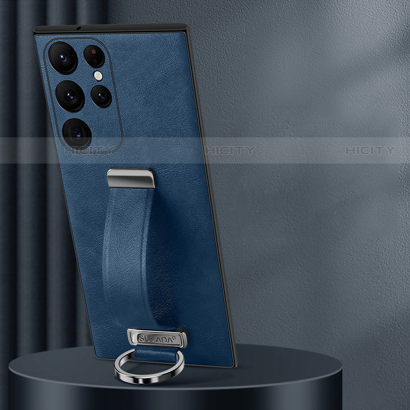 Custodia Lusso Pelle Cover S05 per Samsung Galaxy S21 Ultra 5G Blu