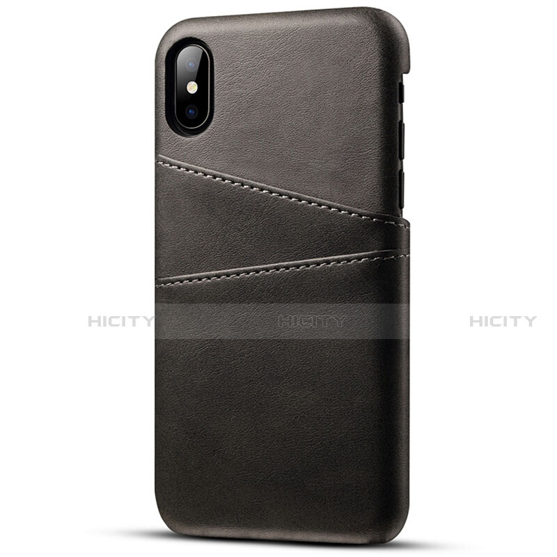 Custodia Lusso Pelle Cover S06 per Apple iPhone X Nero