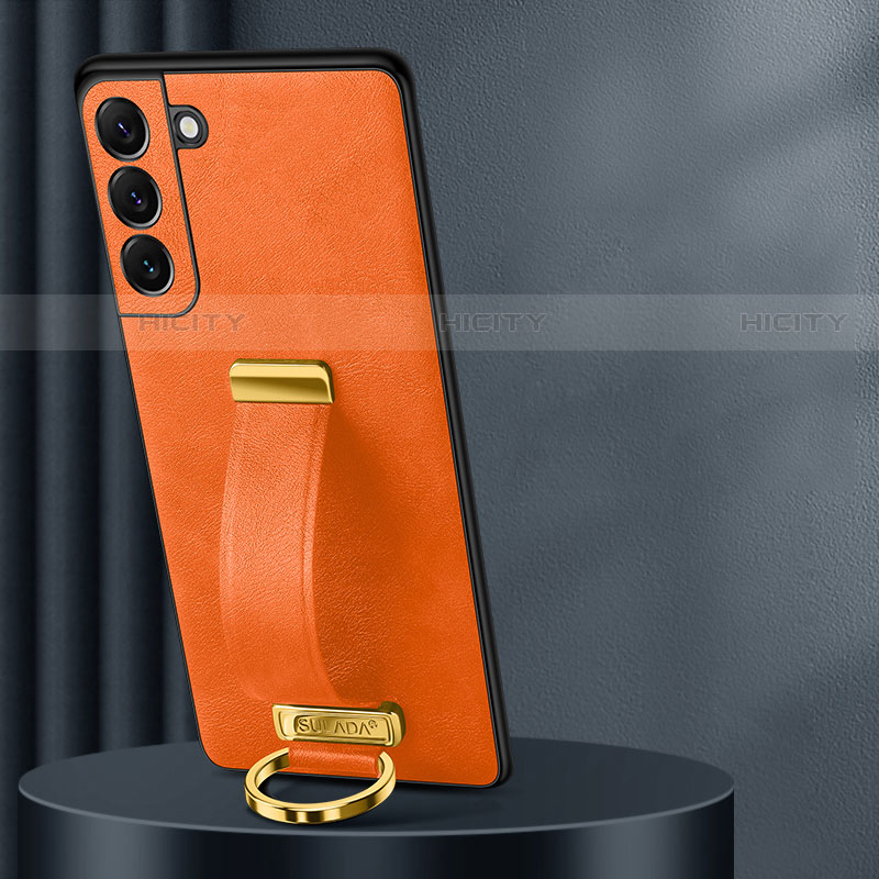 Custodia Lusso Pelle Cover S06 per Samsung Galaxy S21 5G Arancione