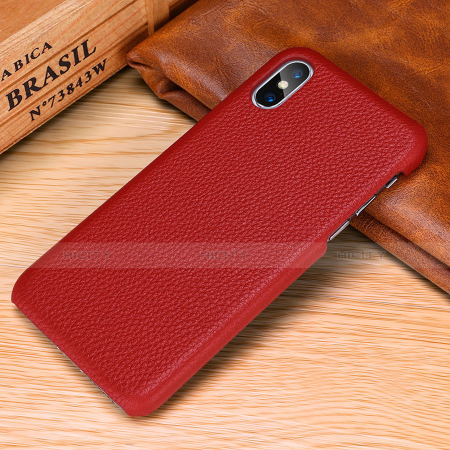 Custodia Lusso Pelle Cover S10 per Apple iPhone Xs Rosso