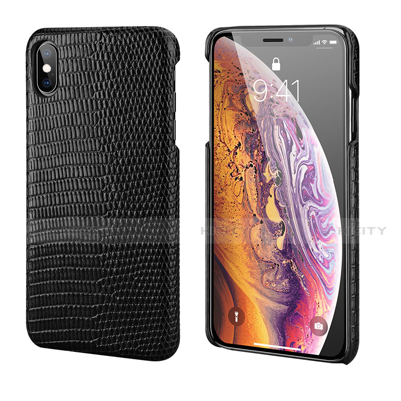 Custodia Lusso Pelle Cover S12 per Apple iPhone X Nero