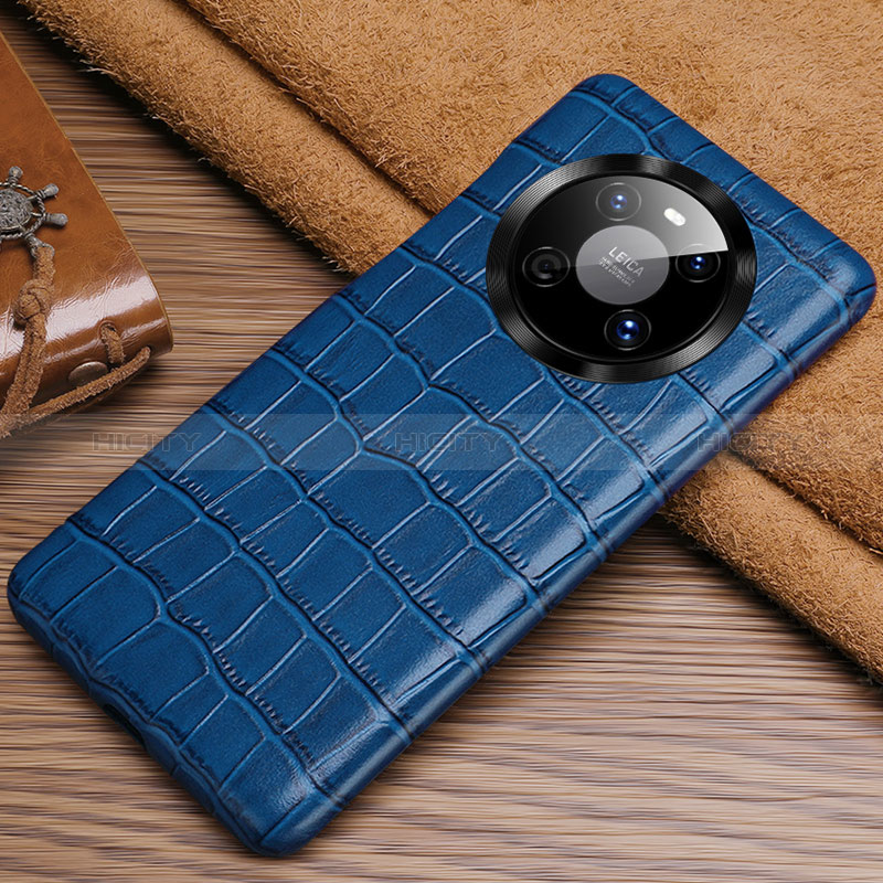 Custodia Lusso Pelle Cover ST3 per Huawei Mate 40 Blu