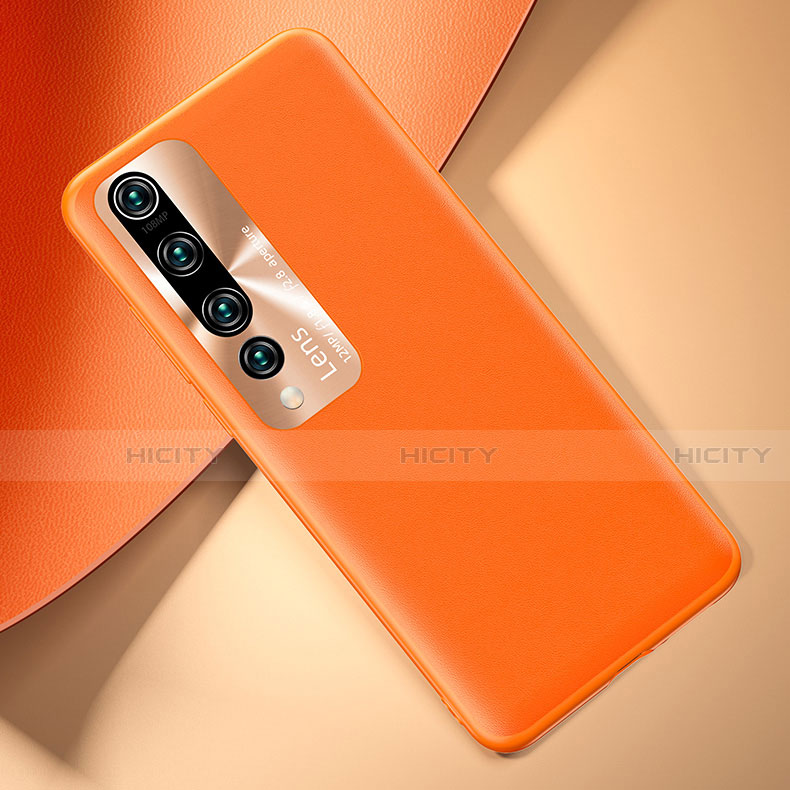 Custodia Lusso Pelle Cover T01 per Xiaomi Mi 10 Pro Arancione