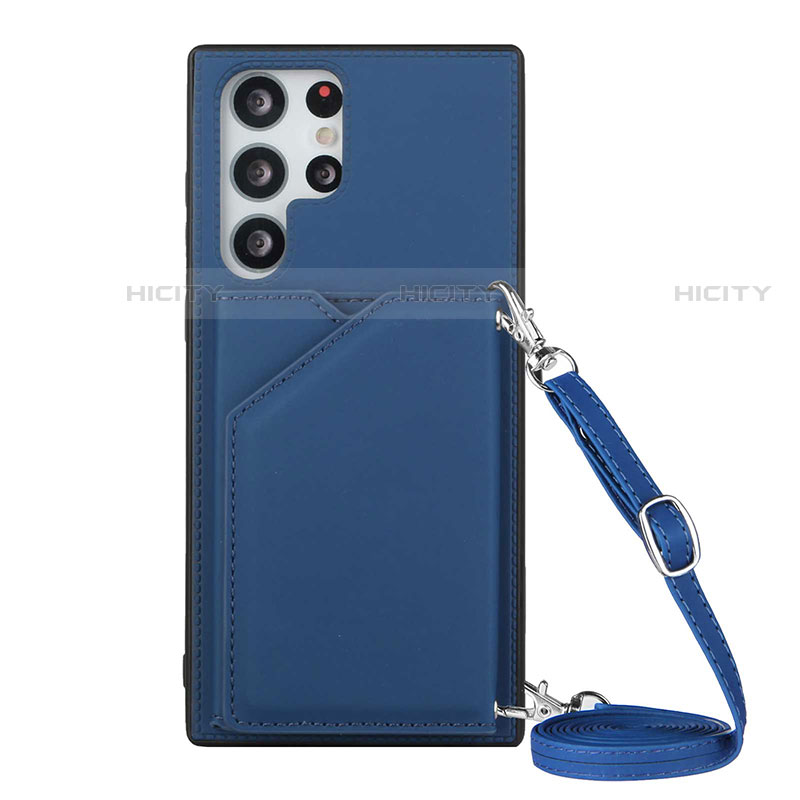Custodia Lusso Pelle Cover Y01B per Samsung Galaxy S21 Ultra 5G Blu