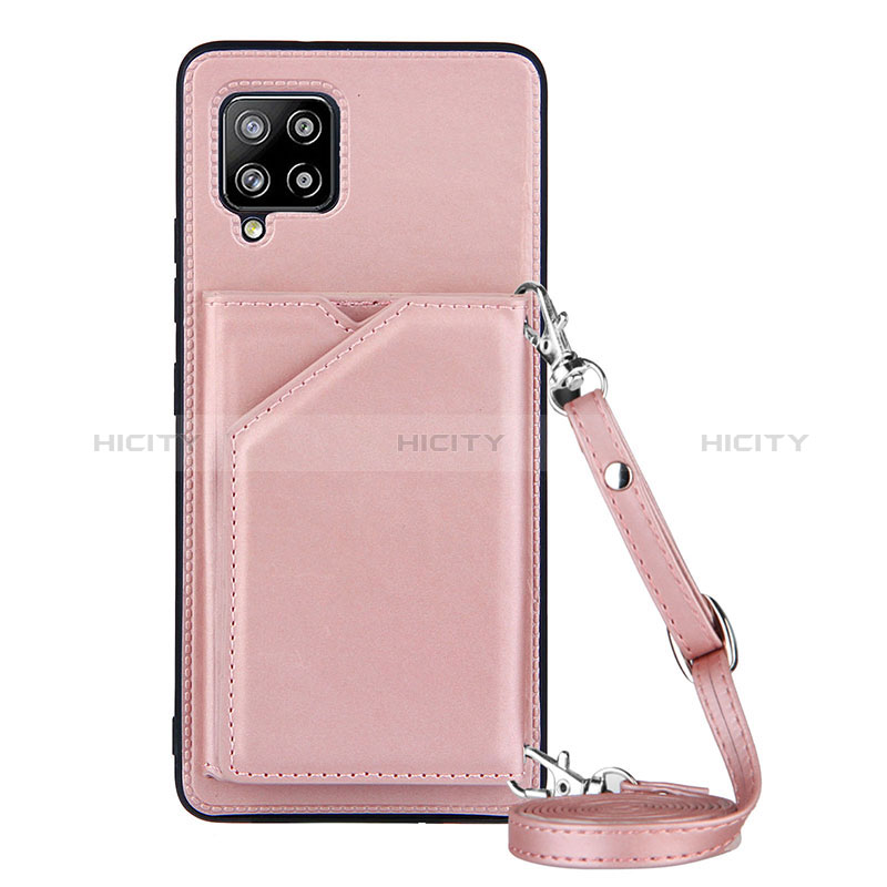 Custodia Lusso Pelle Cover Y02B per Samsung Galaxy A42 5G Oro Rosa