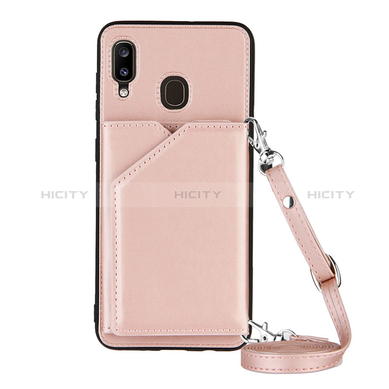Custodia Lusso Pelle Cover Y02B per Samsung Galaxy M10S Oro Rosa