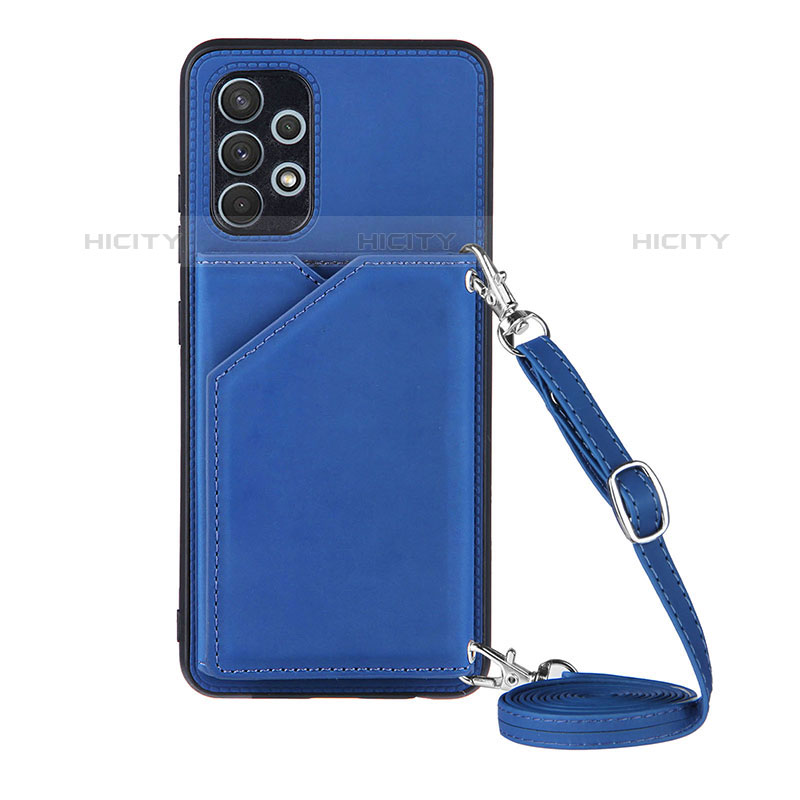 Custodia Lusso Pelle Cover Y02B per Samsung Galaxy M32 5G Blu