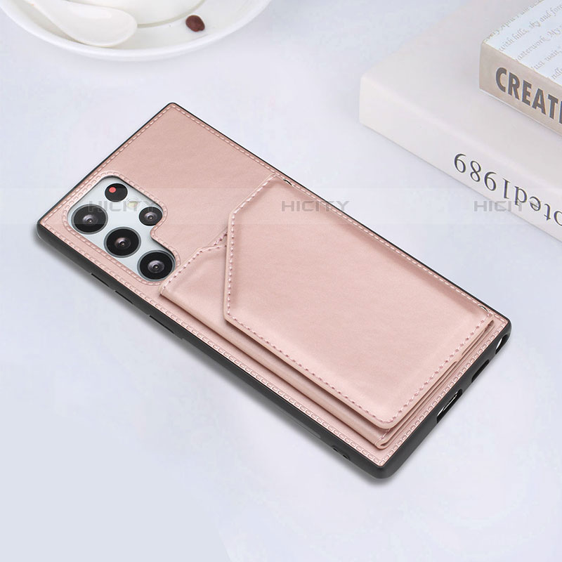 Custodia Lusso Pelle Cover Y02B per Samsung Galaxy S21 Ultra 5G Oro Rosa