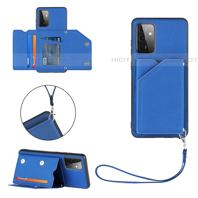 Custodia Lusso Pelle Cover Y03B per Samsung Galaxy A72 5G Blu