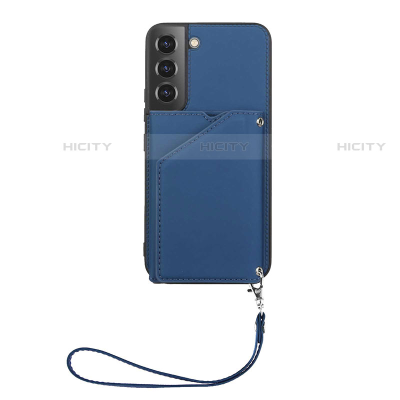 Custodia Lusso Pelle Cover Y03B per Samsung Galaxy S21 5G Blu