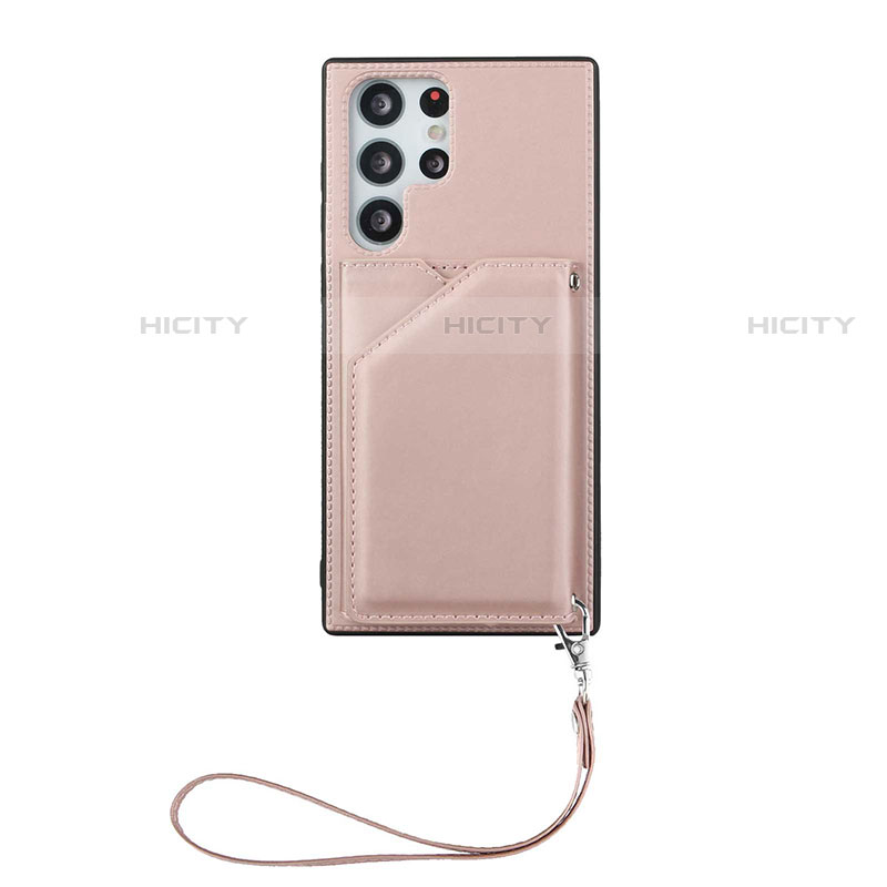 Custodia Lusso Pelle Cover Y03B per Samsung Galaxy S21 Ultra 5G Oro Rosa