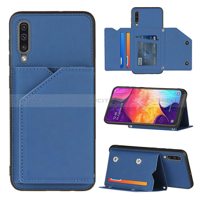 Custodia Lusso Pelle Cover Y04B per Samsung Galaxy A50S Blu