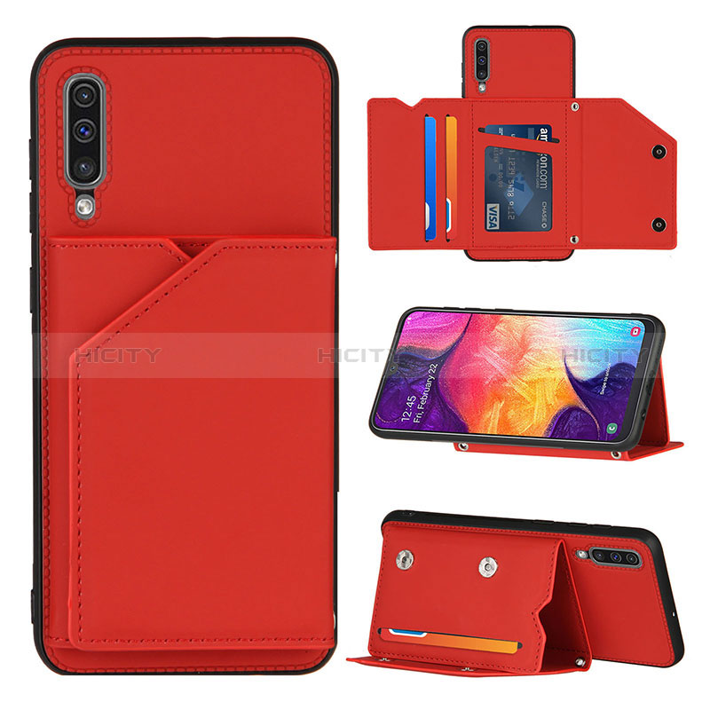 Custodia Lusso Pelle Cover Y04B per Samsung Galaxy A50S Rosso