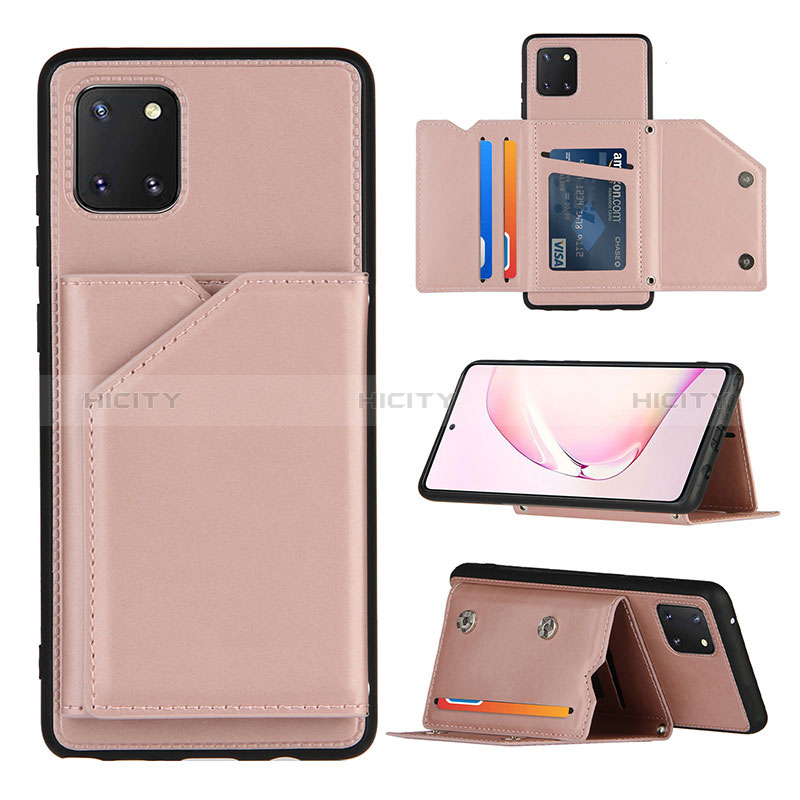 Custodia Lusso Pelle Cover Y04B per Samsung Galaxy A81 Oro Rosa