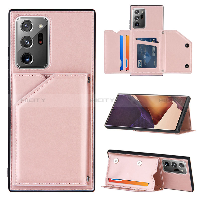 Custodia Lusso Pelle Cover Y04B per Samsung Galaxy Note 20 Ultra 5G Oro Rosa