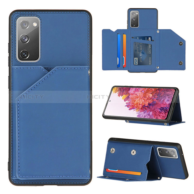 Custodia Lusso Pelle Cover Y04B per Samsung Galaxy S20 FE (2022) 5G Blu