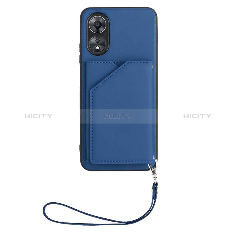 Custodia Lusso Pelle Cover YB2 per Oppo A78 5G Blu