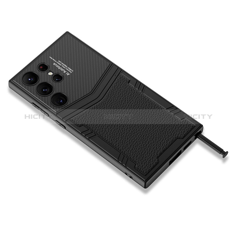 Custodia Lusso Pelle e Plastica Opaca Cover AC4 per Samsung Galaxy S21 Ultra 5G Nero