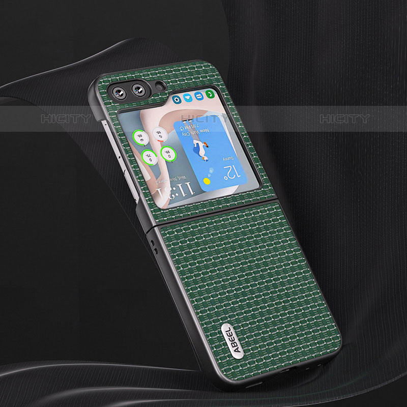 Custodia Lusso Pelle e Plastica Opaca Cover AD3 per Samsung Galaxy Z Flip5 5G