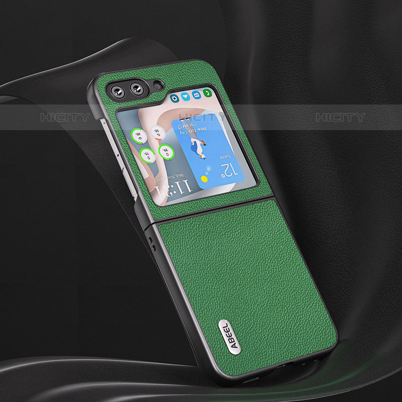 Custodia Lusso Pelle e Plastica Opaca Cover AD4 per Samsung Galaxy Z Flip5 5G